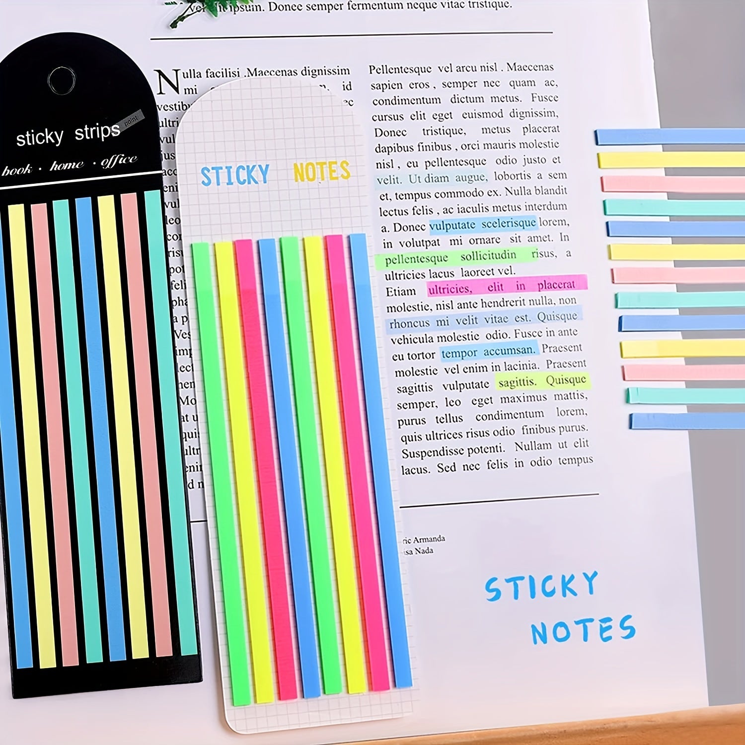 Morandi Neon Highlighter Tape Sticky Page Markers Clear Tabs