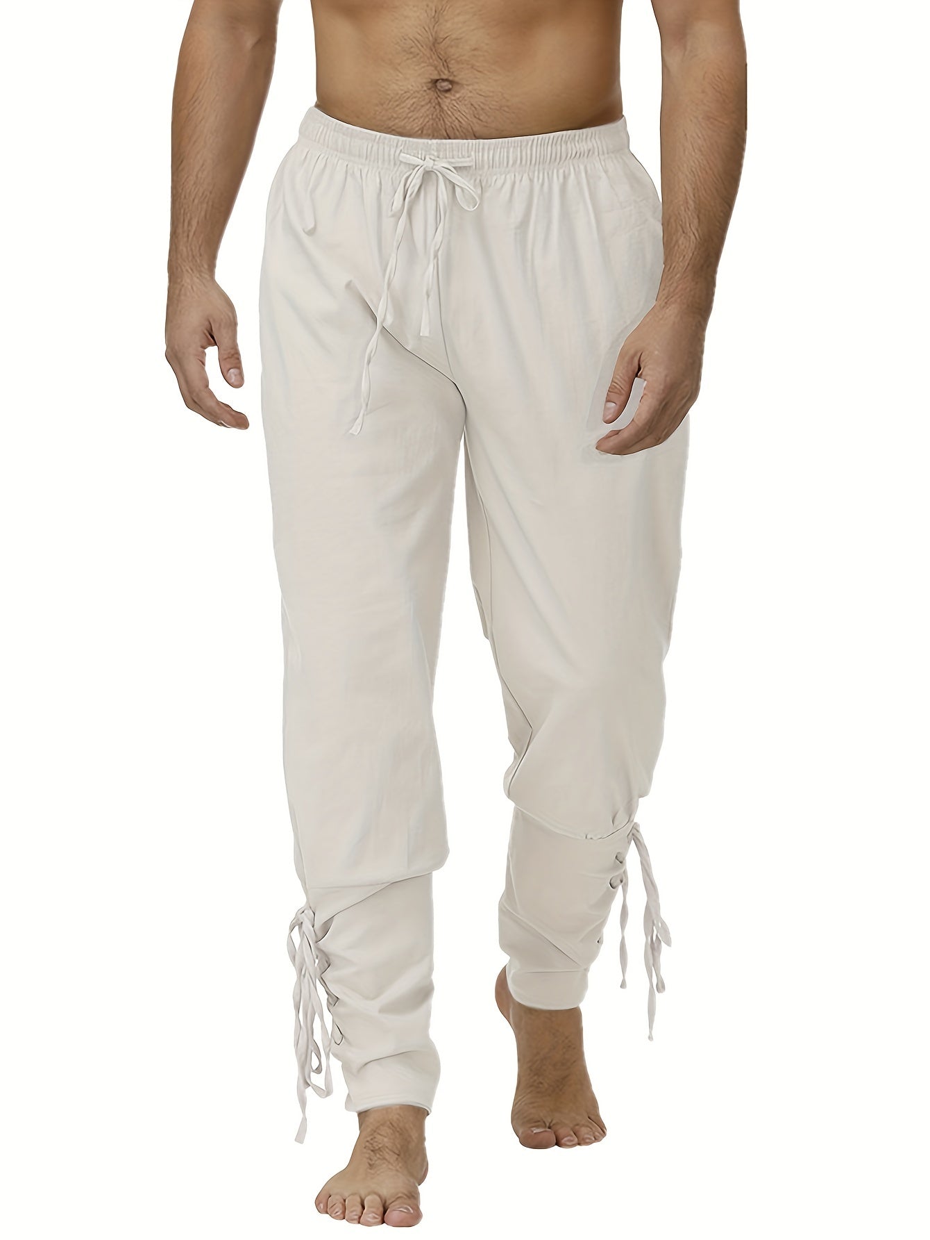 Men's Retro Medieval Renaissance Lace Up Loose Trousers Pants Costume