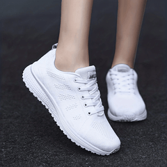 Women's Breathable Lace Up Walking Shoes Lightweight Sneakers