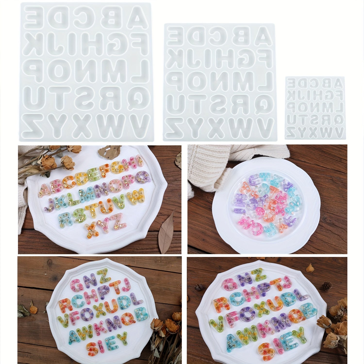 Resin Mold Letter Keychain Pendant Silicone Mould DIY Crafts