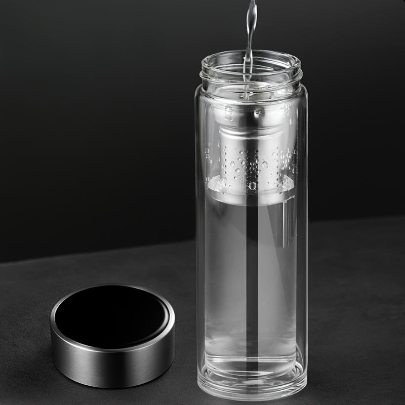 11 8oz 350ml Glass Bottle with Filter - Leakproof Tea Cup for Outdoor