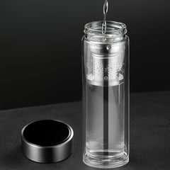 11 8oz 350ml Glass Bottle with Filter - Leakproof Tea Cup for Outdoor