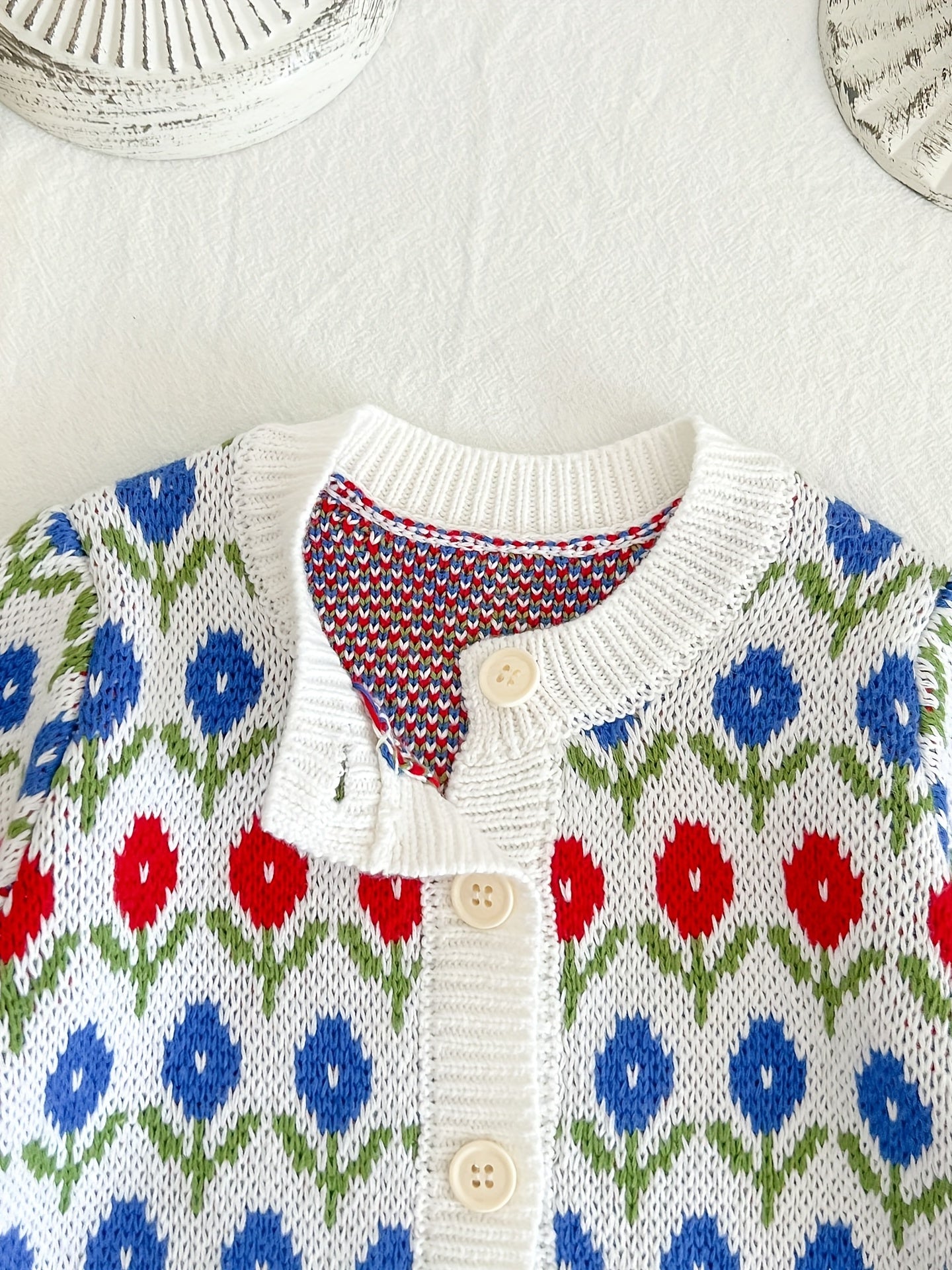 Baby Floral Knitted Coat for Fall Winter