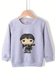 Cartoon Violin Girl Sweatshirt Top for Girls