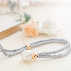 Adjustable Curtain Tiebacks with Faux Pearls - Home Office Window Decor