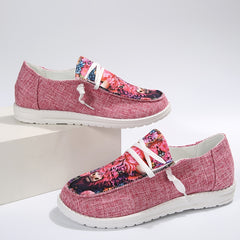 Colorful Bull Print Flat Canvas Shoes Lightweight Travel Shoes