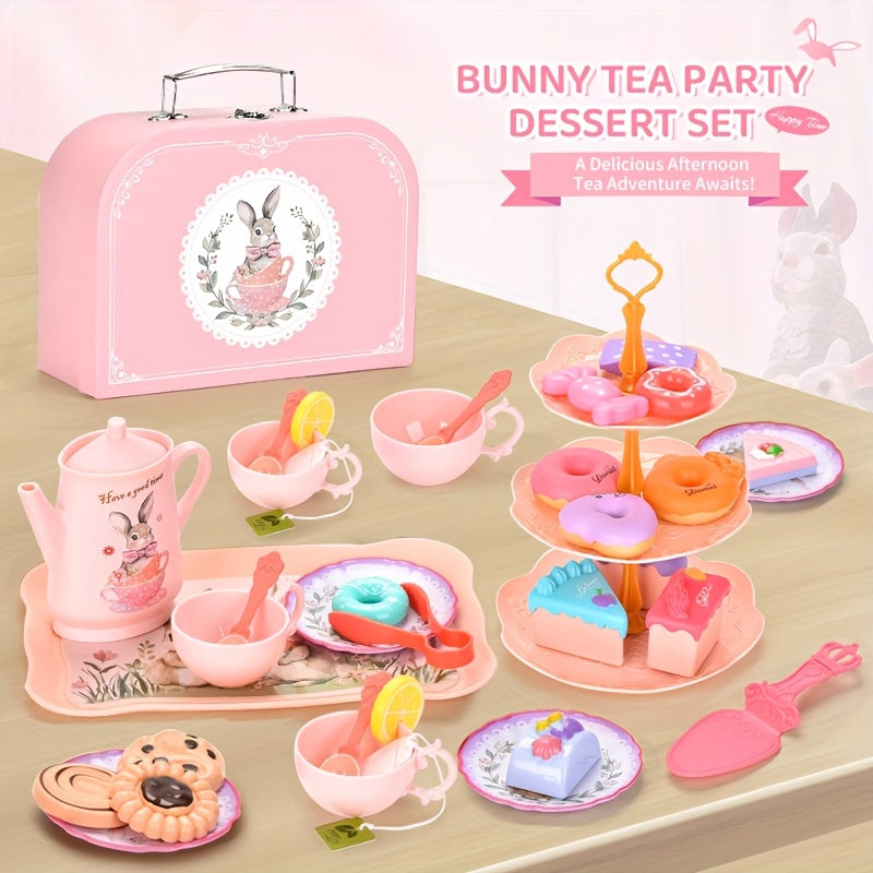 Rabbit Princess Tea Party Dress for Girls 42pcs Set Includes Tea Party Dessert