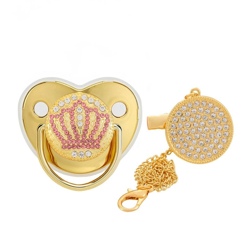 Crown Shape Baby Pacifier Bling Silicone Chain