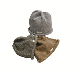 Winter Warm Knit Hat Thickened Beanie Unisex Skull Cap Lightweight Solid