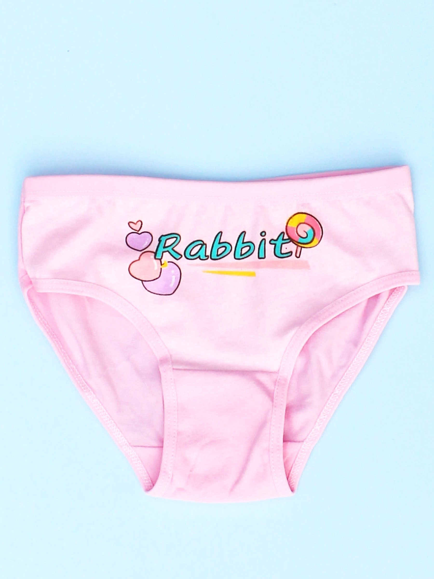 4pcs Rabbit Print Girls Briefs Cotton Underwear Kids Panties