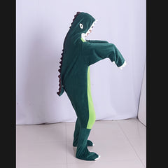 Funny Dinosaur Hooded Wearable Blanket Cozy Soft Flannel for Home & Outdoor