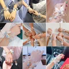 Wedding Wrist Corsage Bridesmaid Hand Flowers Bracelet
