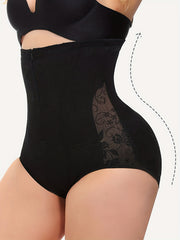 Jacquard Zipper Shaping Panties Tummy Control Compression Panties