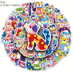 52pcs Cat Series Stickers for Guitar Skateboard Laptop Car