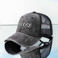 Ripped Trucker Hat UNLOOSE BACK OF MY MIND Cap