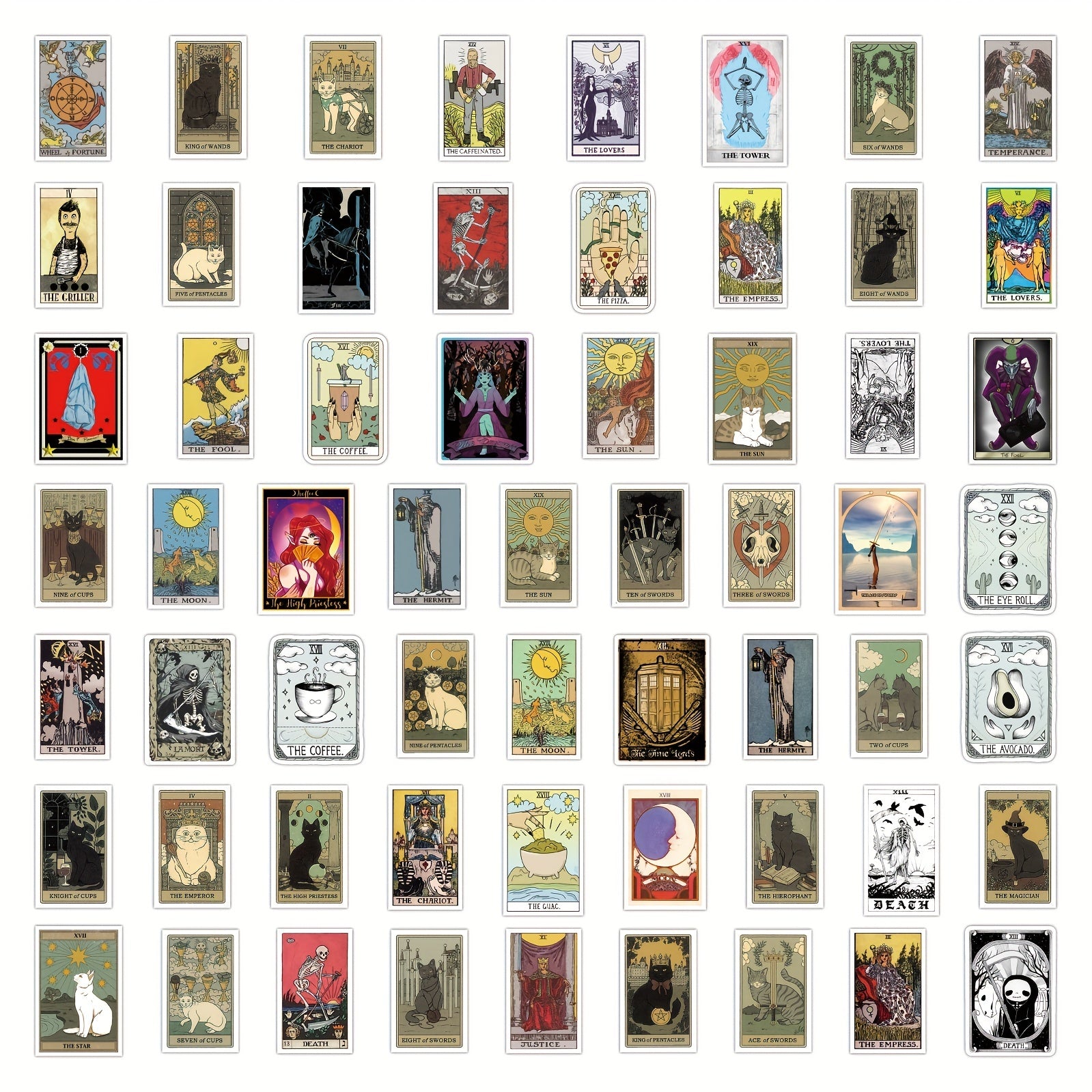 180pcs Tarot Stickers Astrology Decals Waterproof Vinyl Stickers DIY Fortune