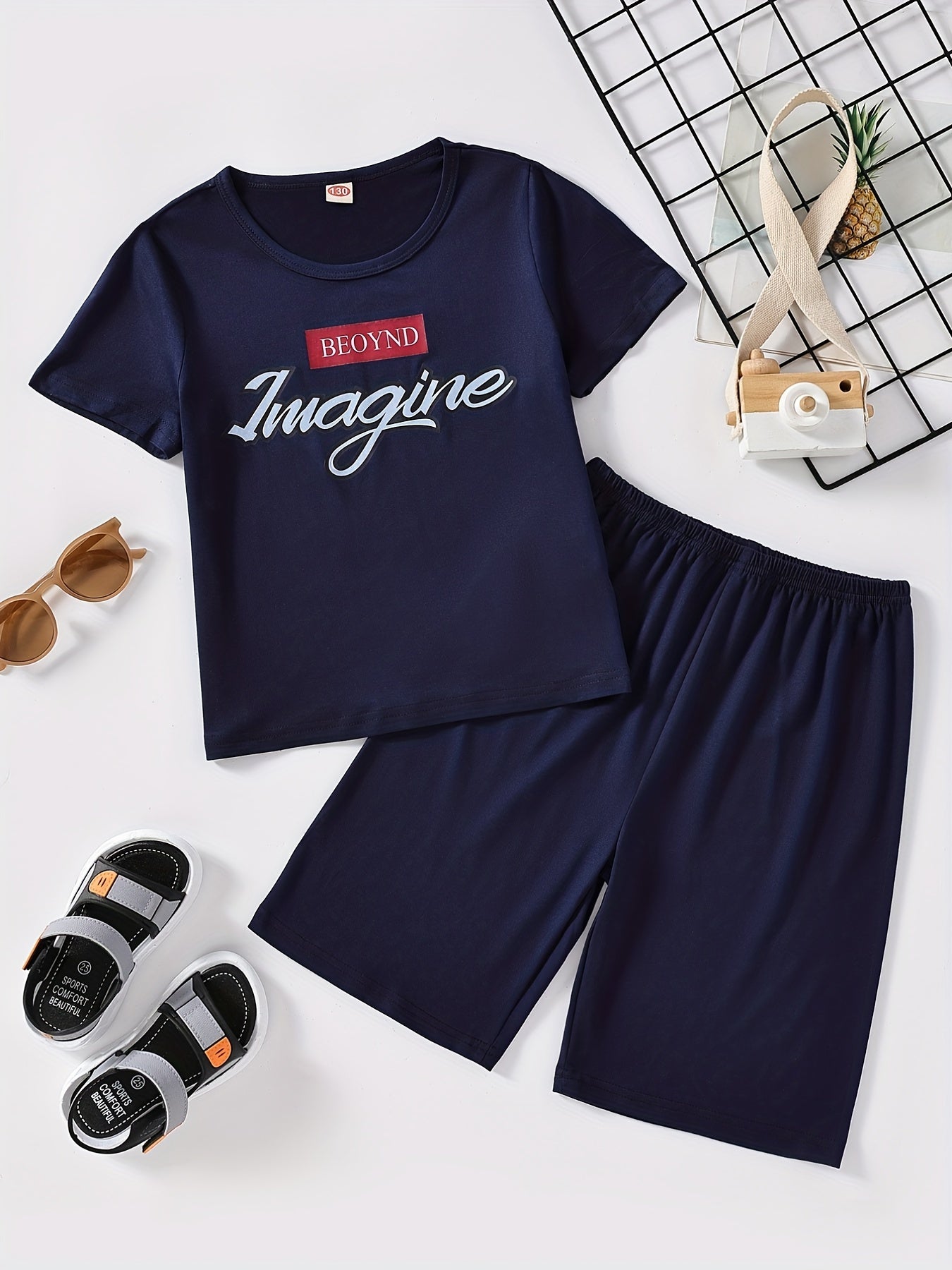 Boys Imagine Outfit Shorts & T-shirt Short Sleeves Crew Neck Casual Summer Kids