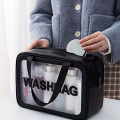 Waterproof Travel Cosmetic Bag Clear Makeup Storage Portable Zipper Toiletry