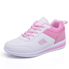 Pink Lightweight Women's Running Shoes Lace Up Sneakers