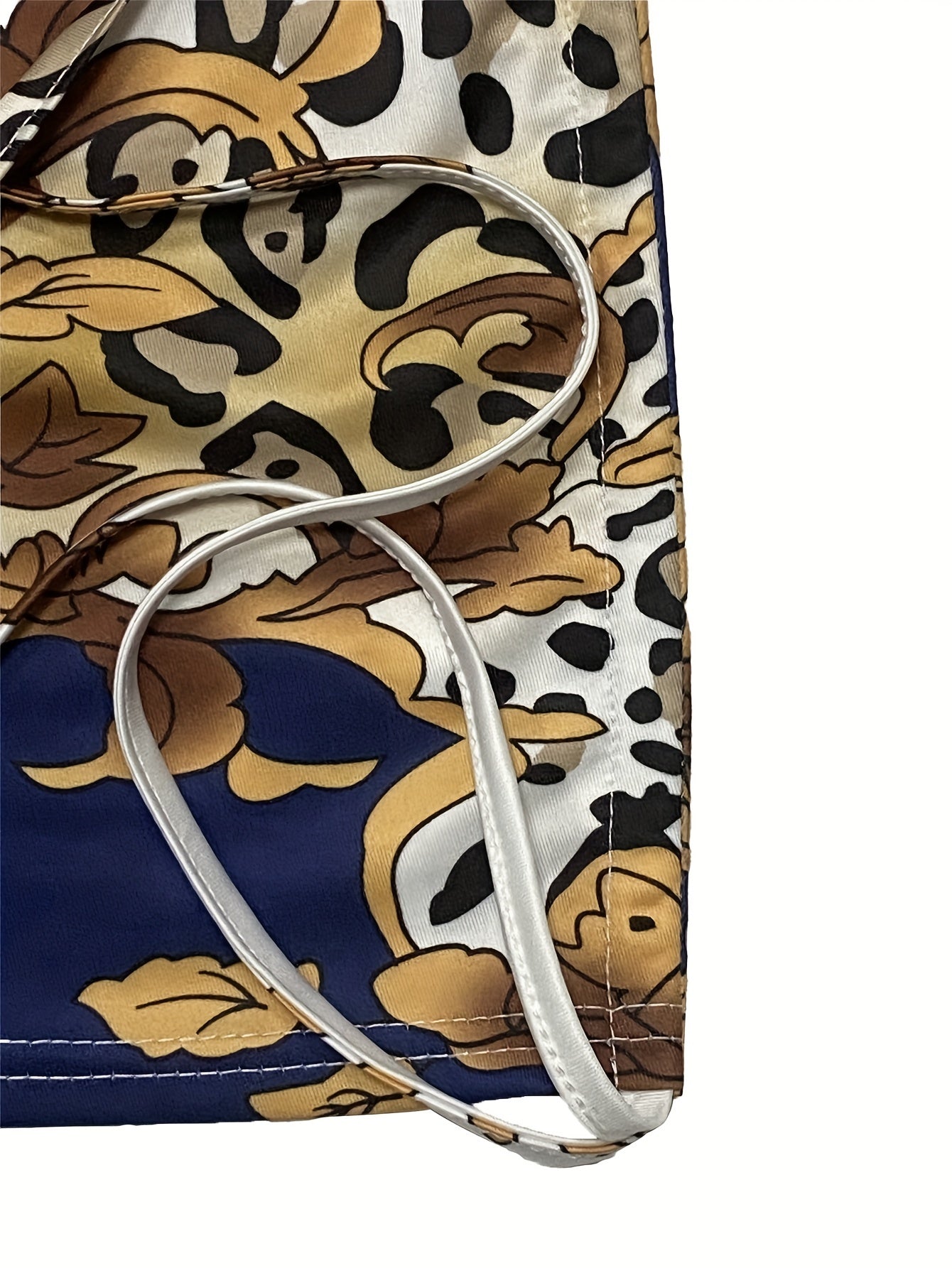 Plus Size Baroque Print Ruched Long Sleeve Bodycon Midi Dress