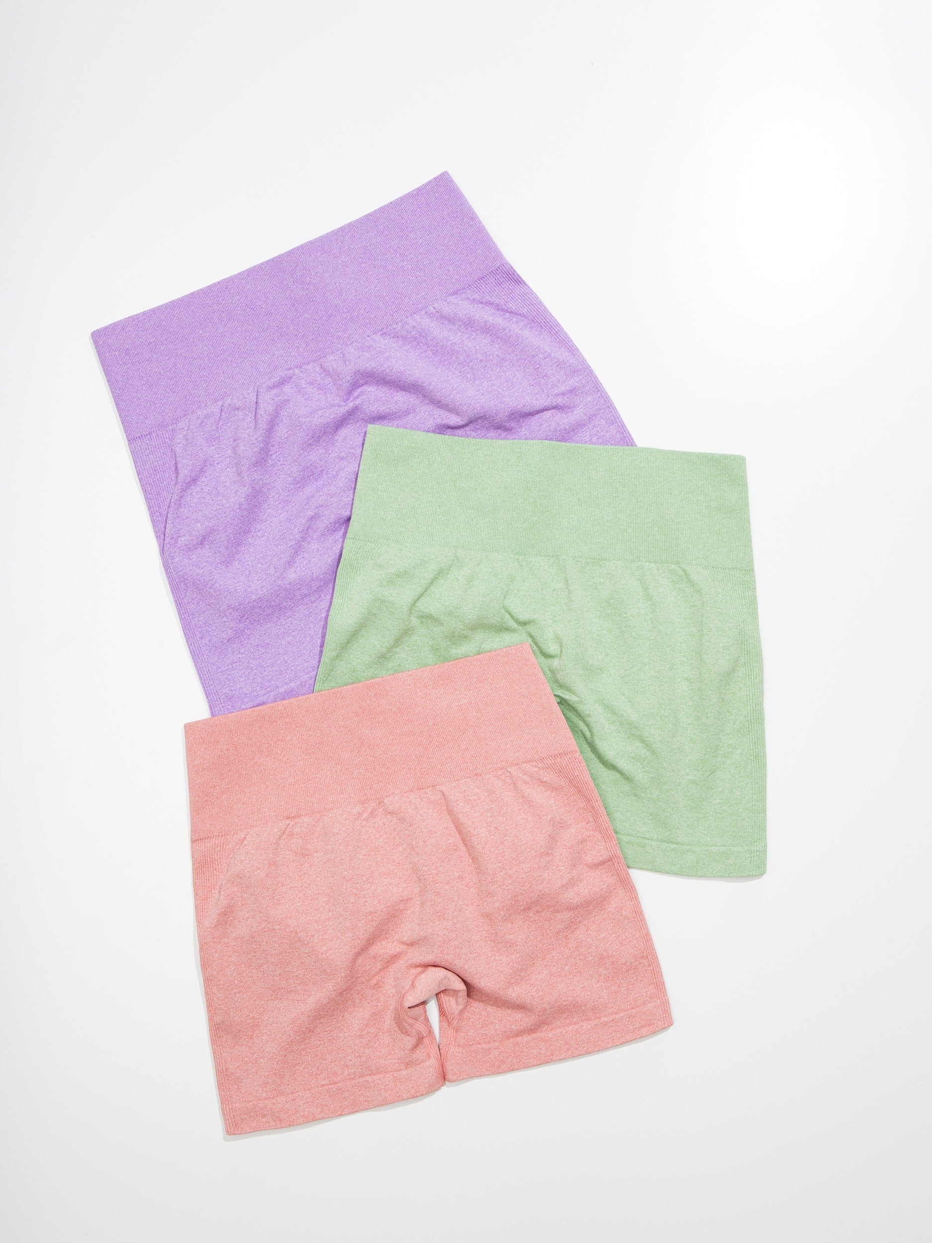 3pcs High Waist Yoga Running Sports Shorts Solid Butt Lifting Fitness Biker Shor
