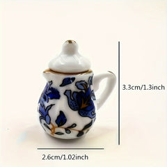15pcs Ceramic Tea Set 1:12 Scale Handcrafted Dollhouse Decor Collectors