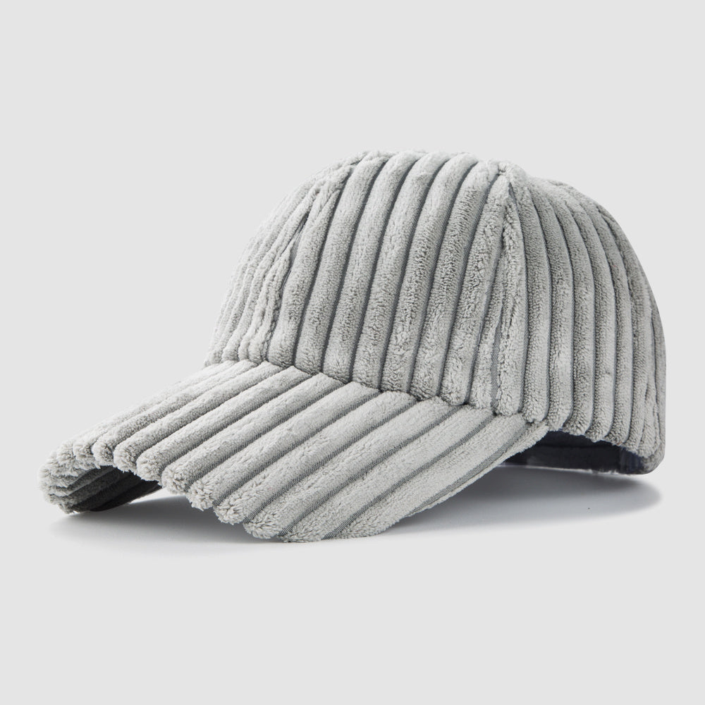 Casual Striped Teddy Thermal Baseball Cap