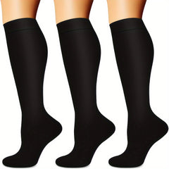 3 Pairs Copper Compression Socks 10-20mmHg Knee High for Women Men
