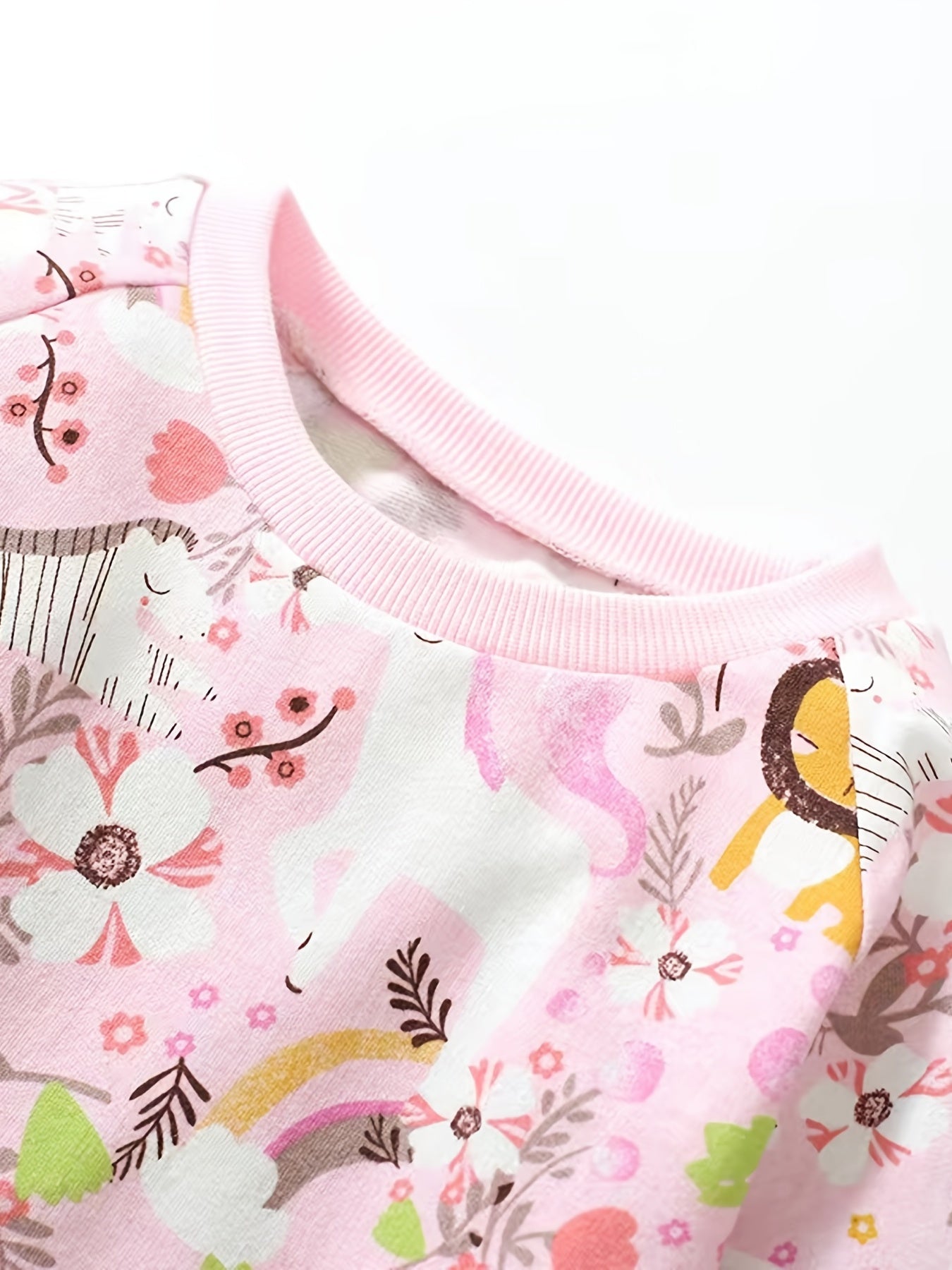 Girls Sweet Animal Graphic Long Sleeve Princess Dress
