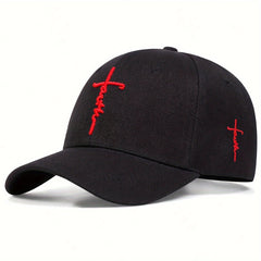 Men's Cross Baseball Cap Outdoor Sun Hat Adjustable Casual Hat