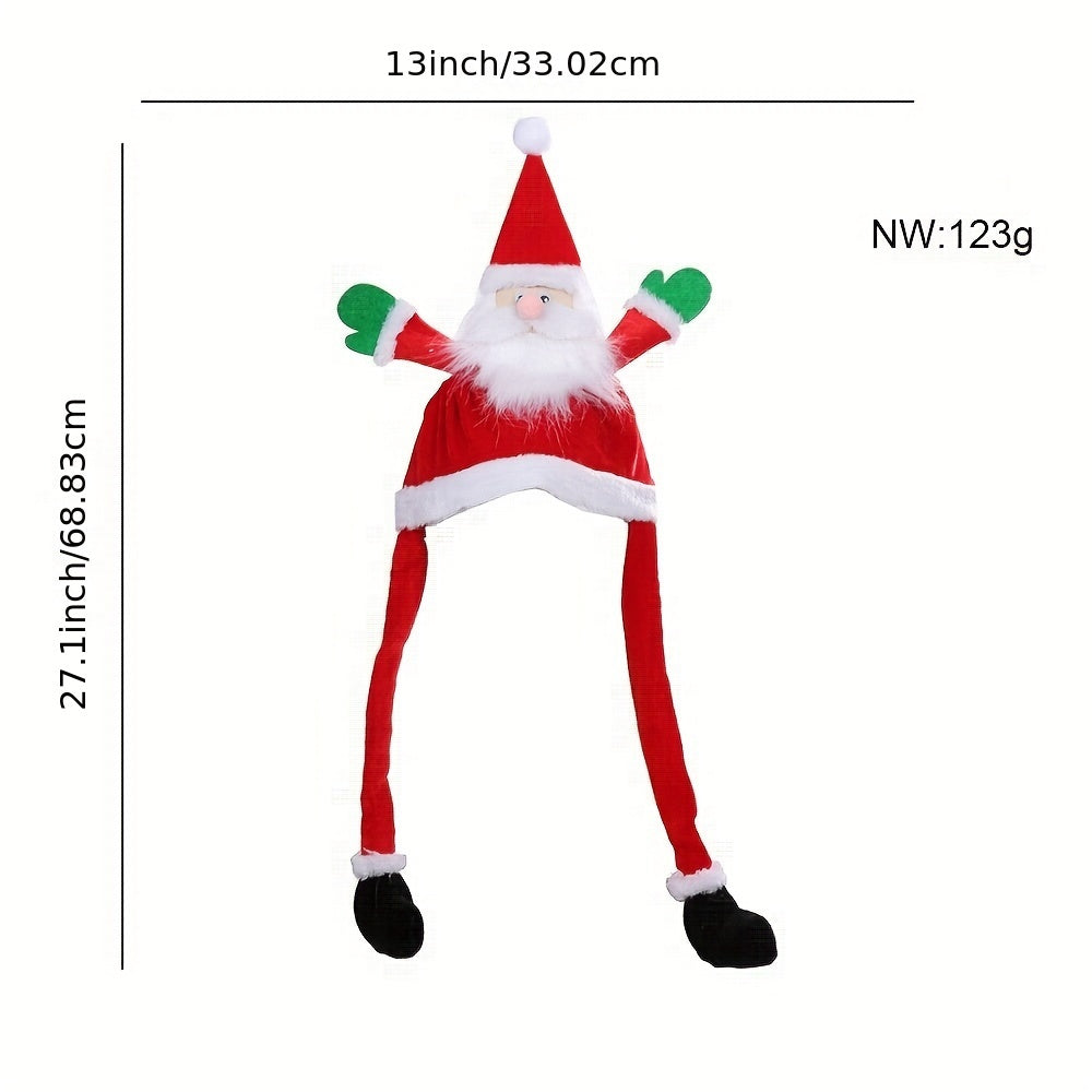 Santa & Snowman Movable Christmas Hat - Fun Holiday Costume Prop