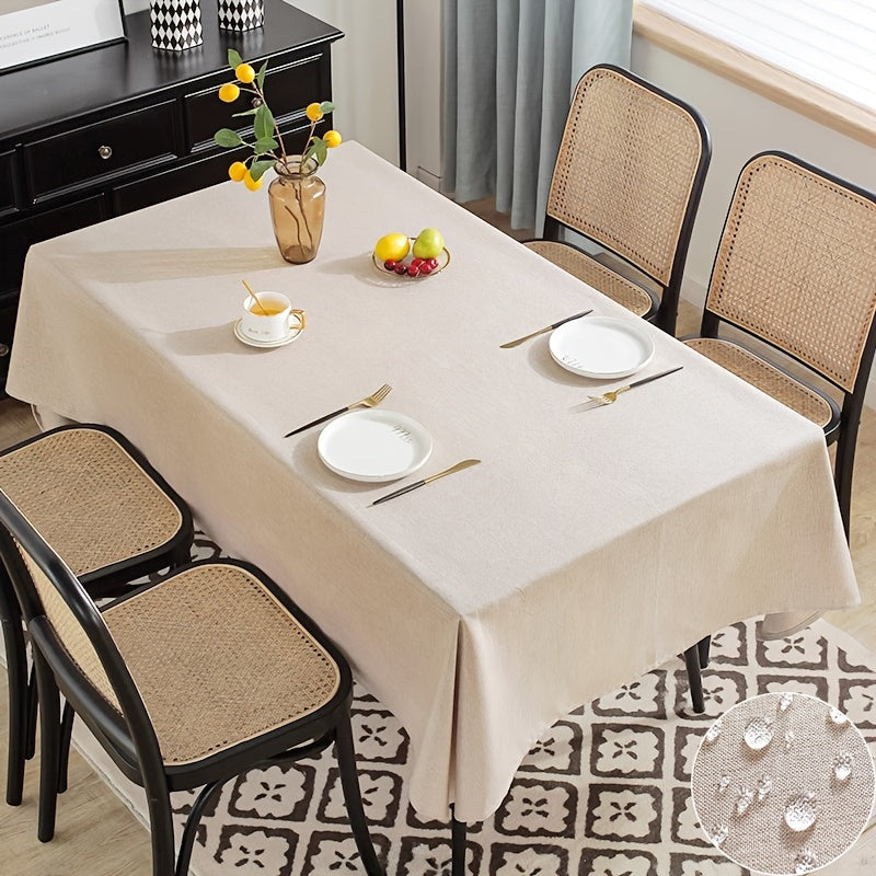 Polyester Tablecloth Cotton And Linen Solid Fabric Table Cover