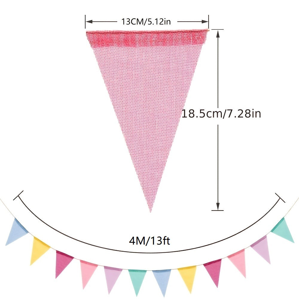 Colorful Flags Faux Burlap Flag Pastel Bunting