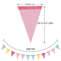 Colorful Flags Faux Burlap Flag Pastel Bunting