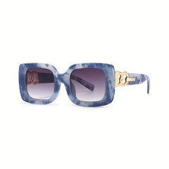 Vintage Square Frame Sunglasses Gradient Lens Glasses UV400