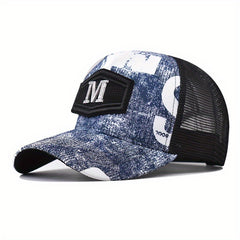 Graffiti Duck Tongue Cap Letter M Retro Baseball Cap