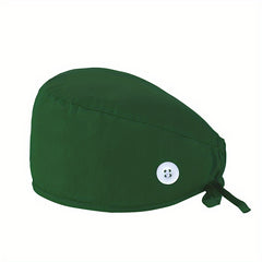 Solid Cotton Work Cap Casual Nurse Hats Elastic Lace Up Cap Adjustable