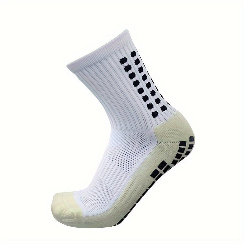 Men's Mid Crew Sport Socks Non Slip Shock Absorption Breathable Athletic Socks