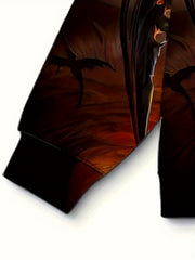 Dragon 3D Print Hoodie For Men - Graphic Pullover