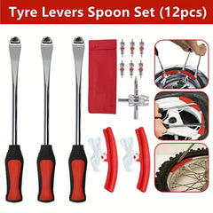 12pcs Tire Lever Tool Spoon And Wheel Rim Protectors Tool Kit
