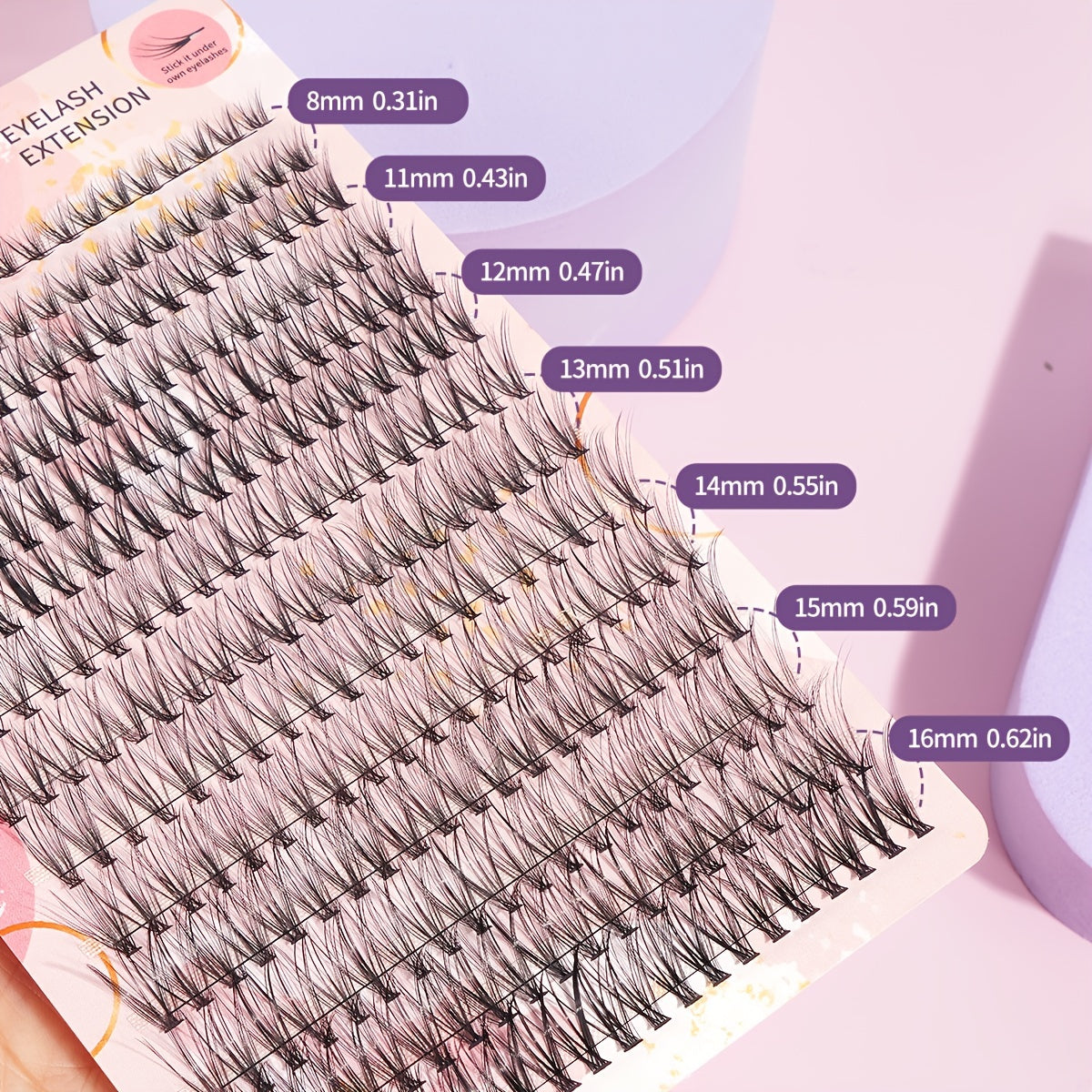 280pcs Fishtail Grafting Eyelashes 8-16mm 20P Thick Fluffy Cluster False Lashes