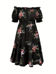 Floral Print Off Shoulder Summer Dress