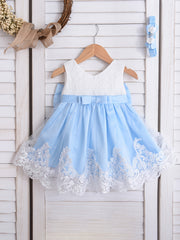 Baby Girls Lace Mesh Bowknot Sleeveless Princess Dress