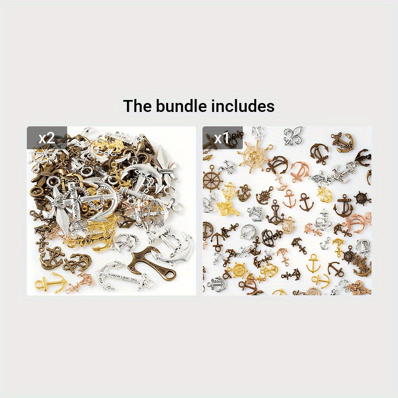 DIY Retro Zinc Alloy Jewelry Accessories Anchors Rudder Pendants