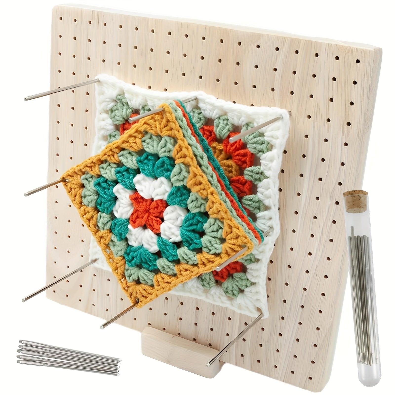 Crochet Blocking Board Handcrafted Full Kit With 10 Stainless Steel Rod Pins