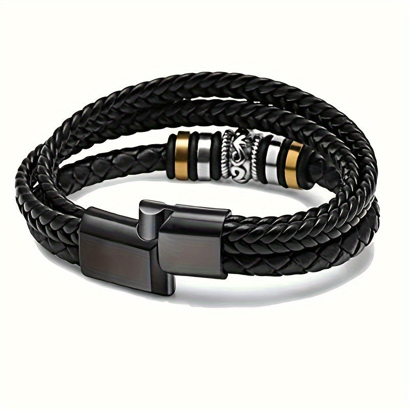 Inspirational Leather Bracelet for Son/Grandson - Always With You