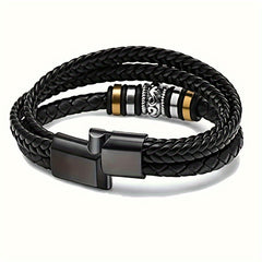 Inspirational Leather Bracelet for Son/Grandson - Always With You