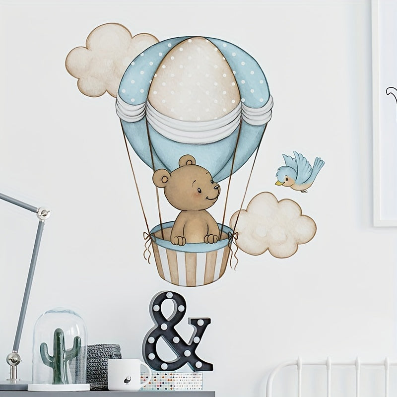 Hot Air Balloon Bear Wall Sticker - Home Bedroom Decor