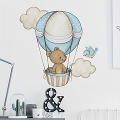 Hot Air Balloon Bear Wall Sticker - Home Bedroom Decor