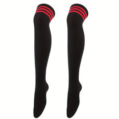 Striped Thigh High Socks Lolita Over The Knee Stockings